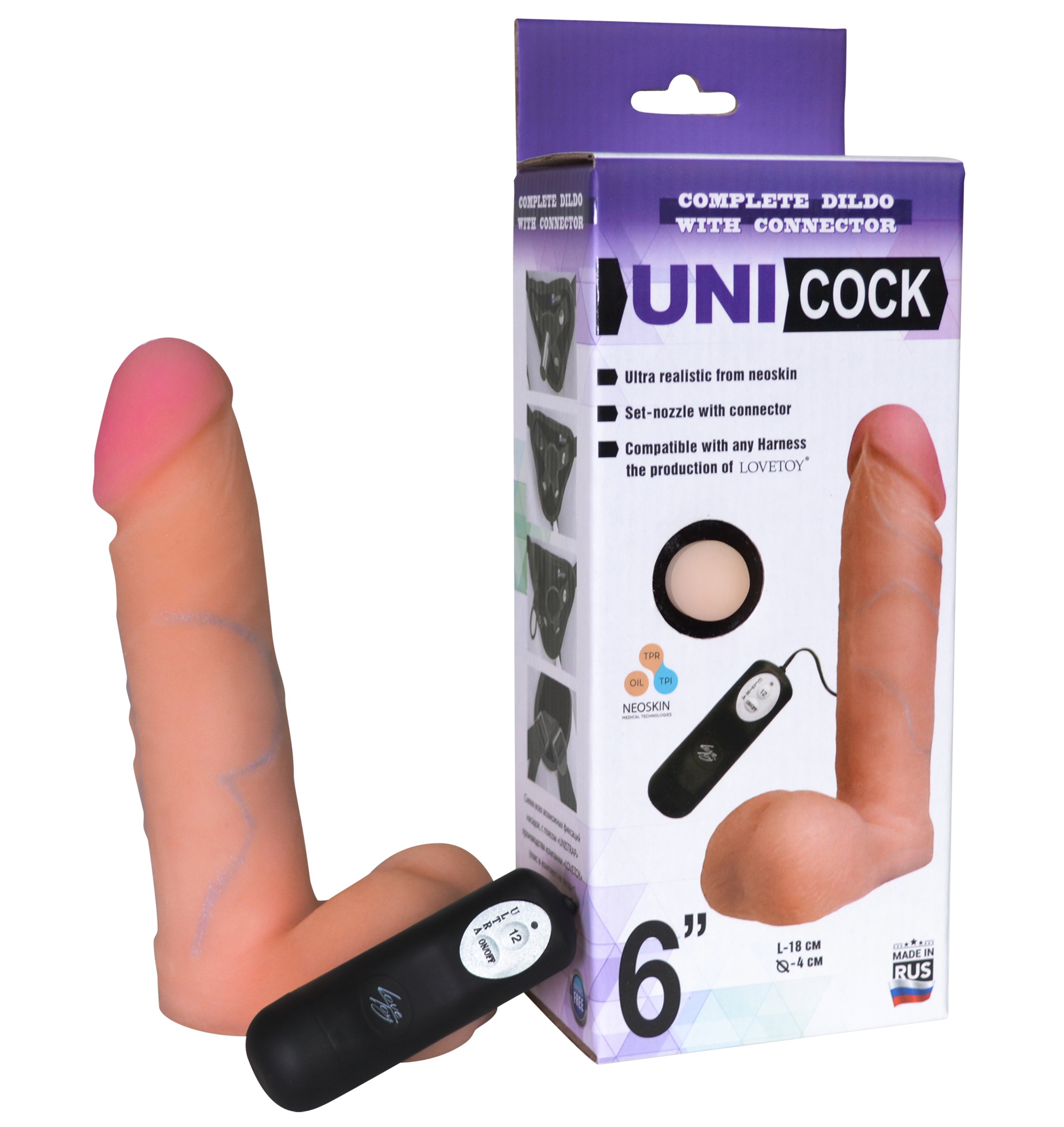 ru081413 - Насадка-фаллопротез "Unicock 6" с вибратором ru081413 - Насадка-фаллопротез "Unicock 6" с вибратором