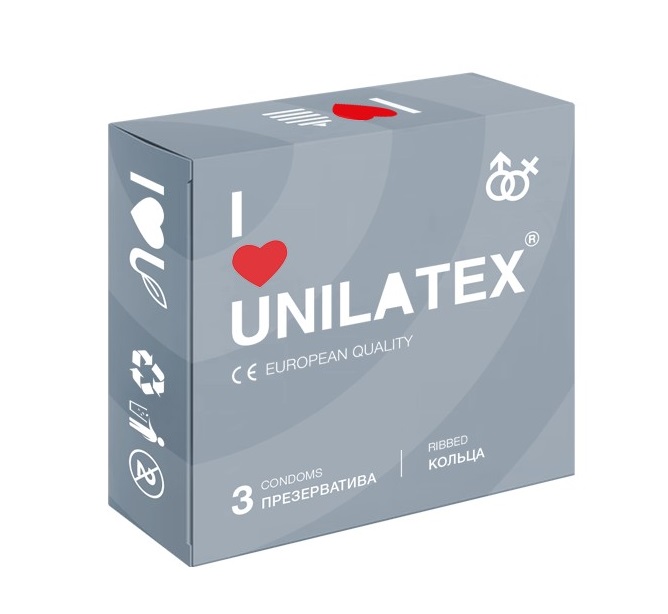con90021 - Презервативы "Unilatex Ribbed", 3 шт. con90021 - Презервативы "Unilatex Ribbed", 3 шт.